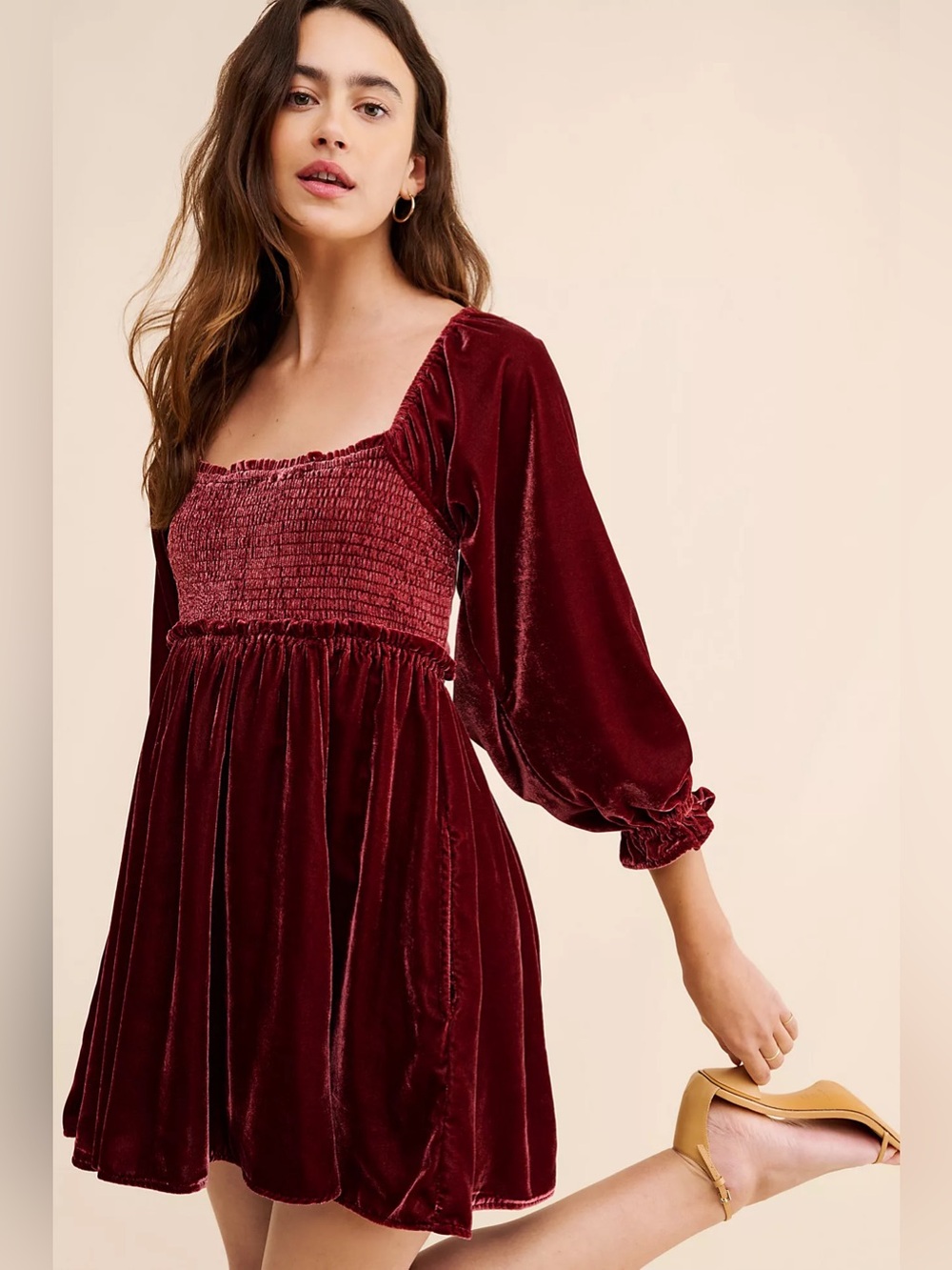 Free People Daphne Velvet Mini Dress